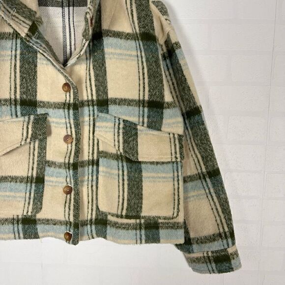 Bagatelle Women’s Plaid Cozy Brushed Knit Shacket Size M - Picture 5 of 9
